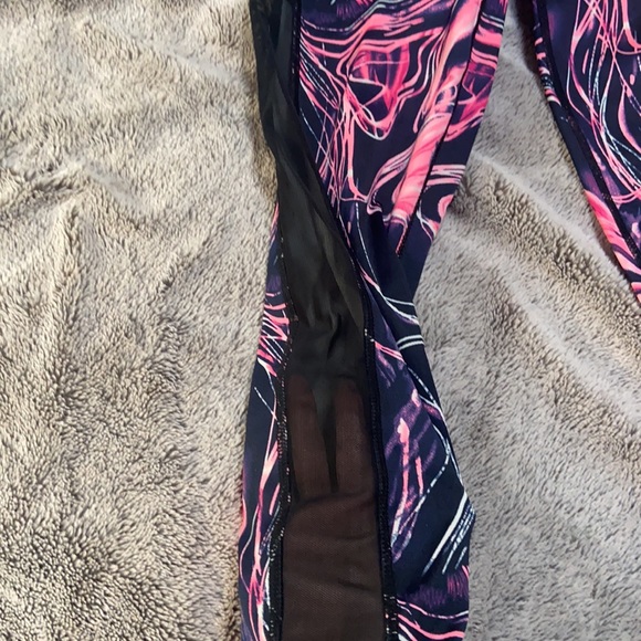 Black and Pink Marble Swirl Mesh Legging - Picture 2 of 5